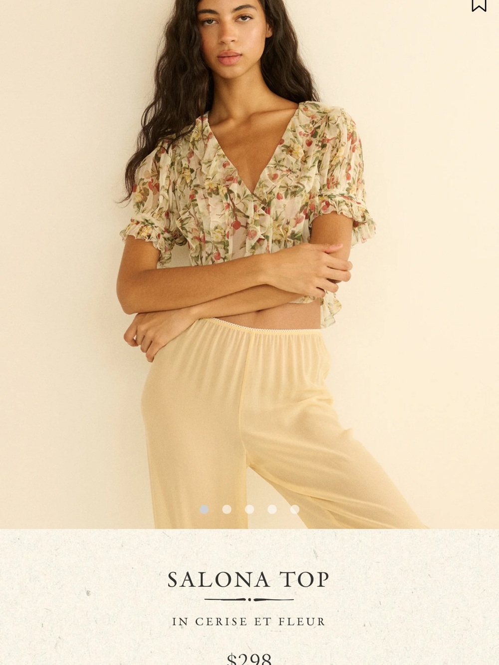 Doen Salona Top in Cerise et fleur Medium - Picture 5 of 7